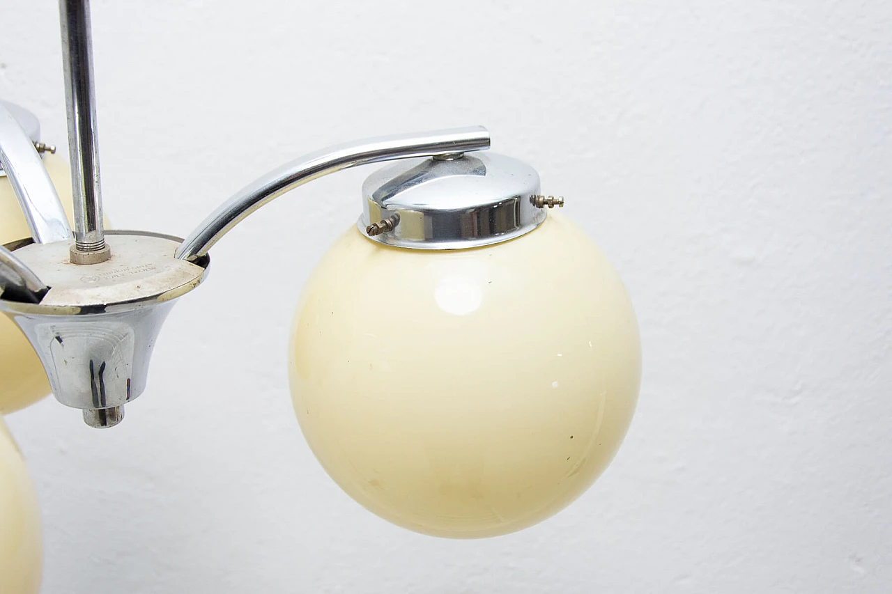 Art Deco style 3-armed metal chandelier, 1930s 1473550
