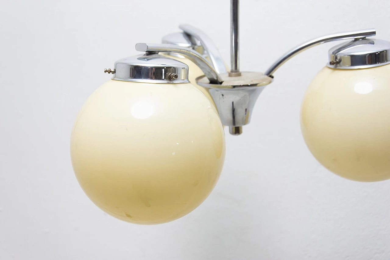 Art Deco style 3-armed metal chandelier, 1930s 1473552