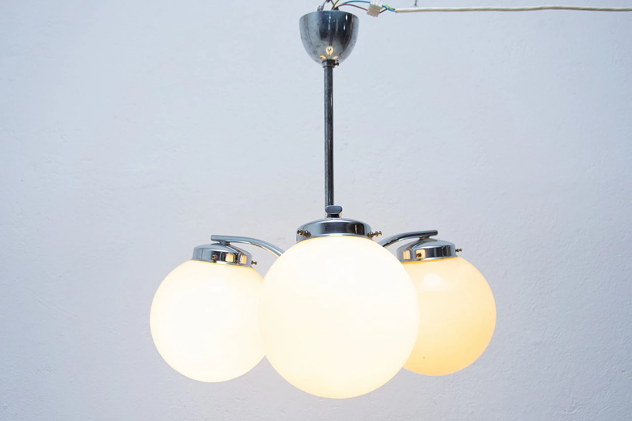 Art Deco style 3-armed metal chandelier, 1930s 1473554
