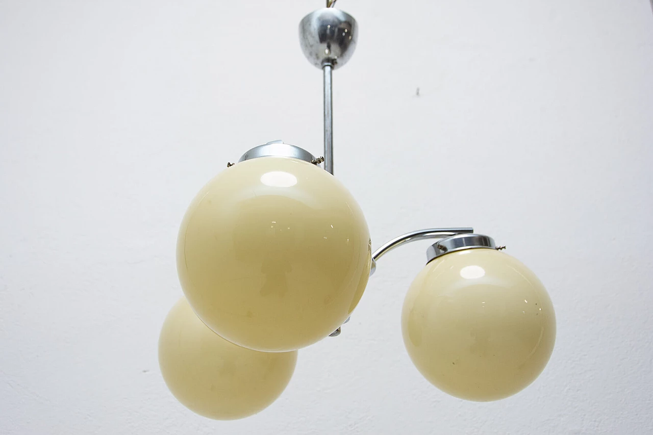 Art Deco style 3-armed metal chandelier, 1930s 1473556