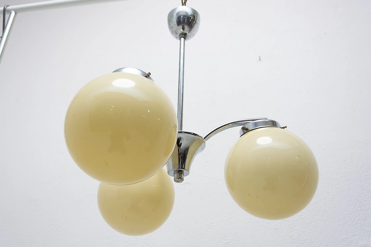 Art Deco style 3-armed metal chandelier, 1930s 1473557