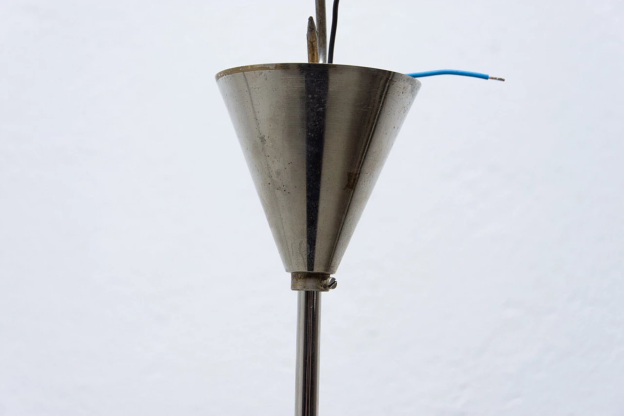 Lampadario in vetro e acciaio cromato di Kamenický Šenov, anni '70 1473637