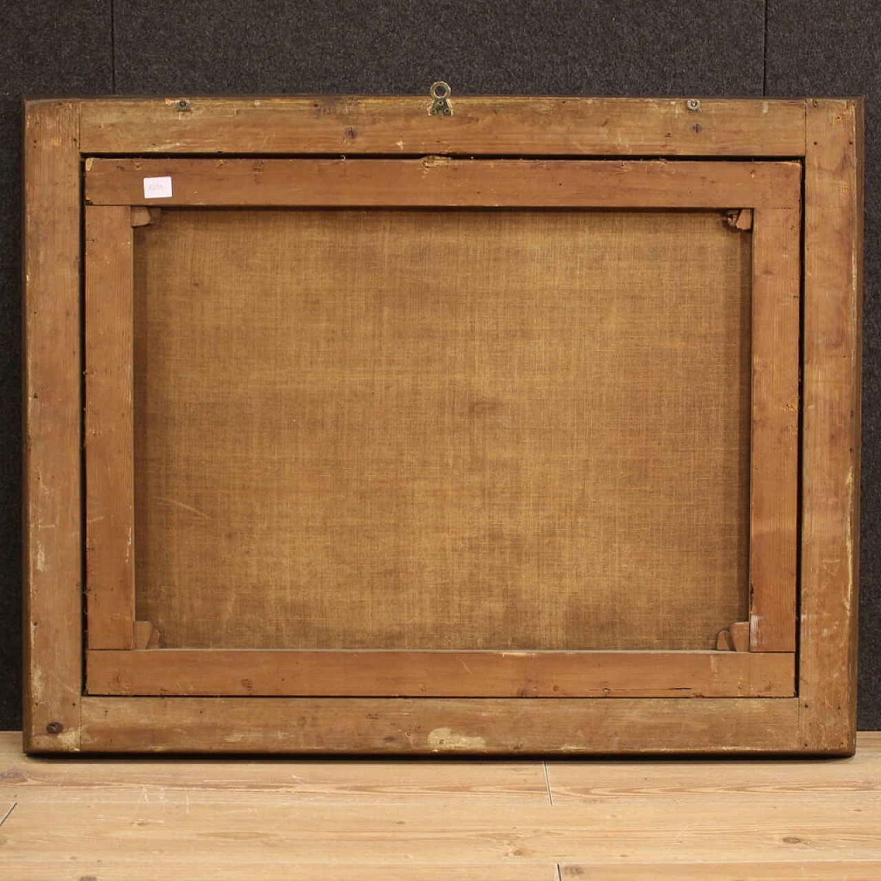 Genre scene painting with architecture and characters, oil on canvas, 18th century 1473694