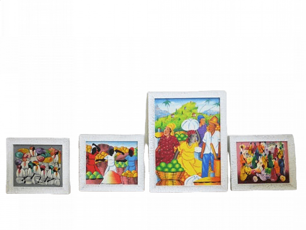 4 Caribbean paintings on canvas, 1990s 1473757