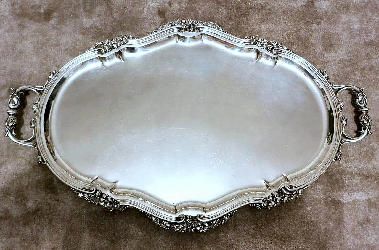 Tray with handles marked 800 silver, 1950s 1473817