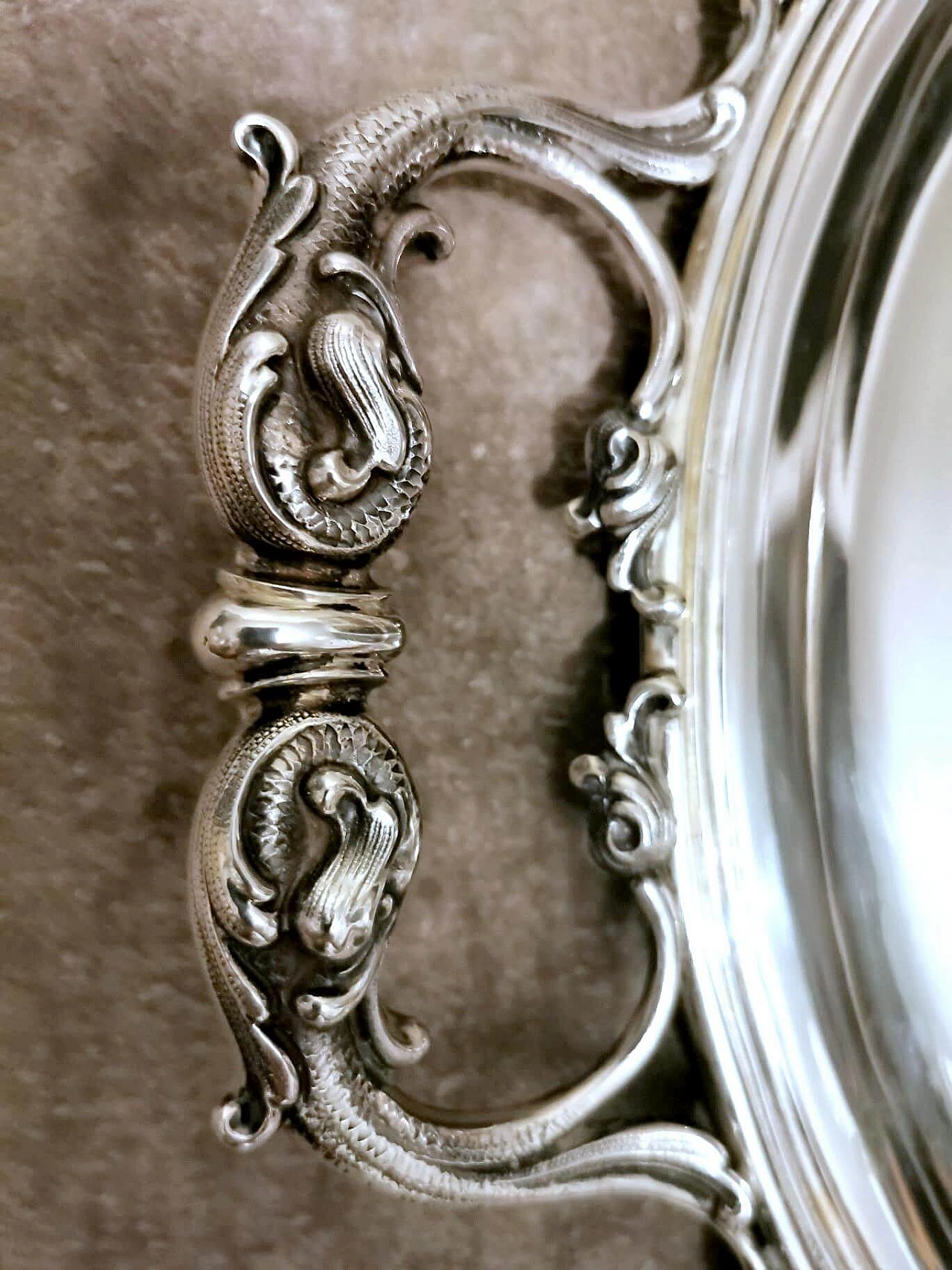 Tray with handles marked 800 silver, 1950s 1473821