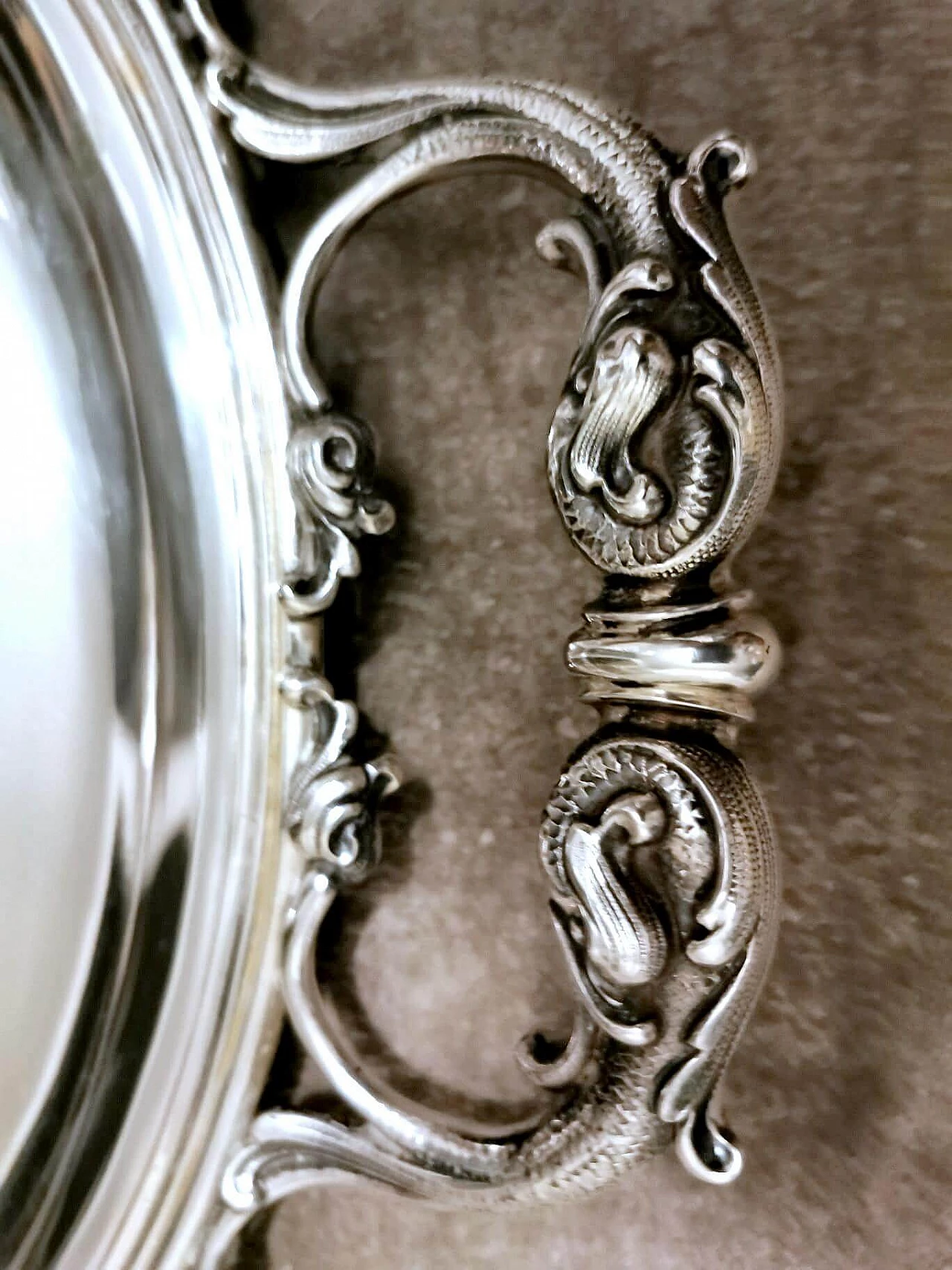 Tray with handles marked 800 silver, 1950s 1473822