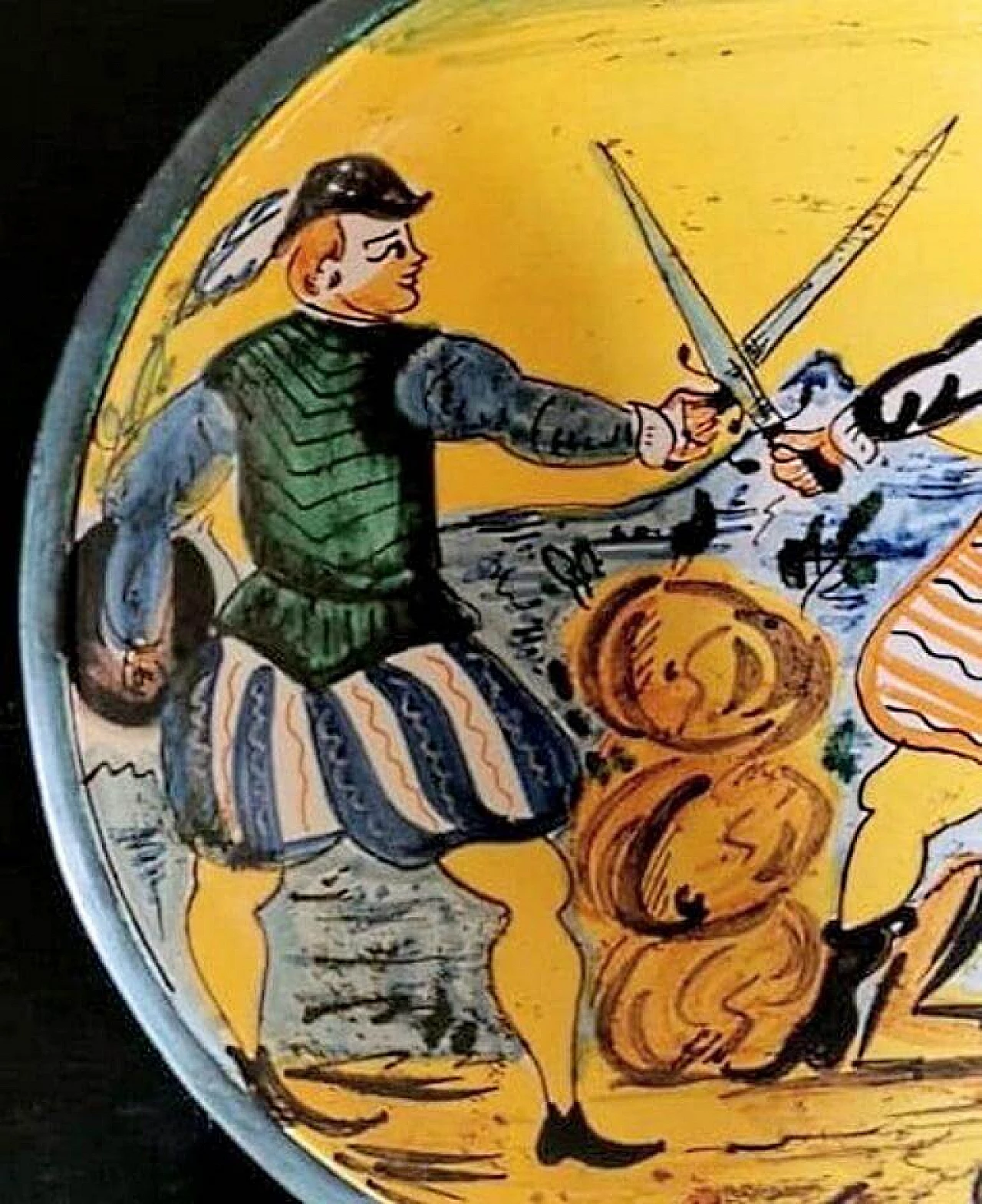 3 Piatti da parete dipinti a mano in ceramica Deruta, anni '60 1473861