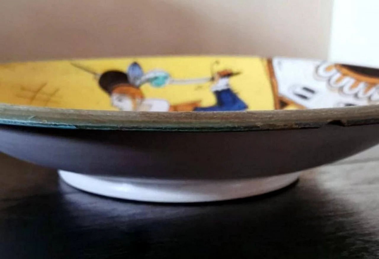 3 Piatti da parete dipinti a mano in ceramica Deruta, anni '60 1473866