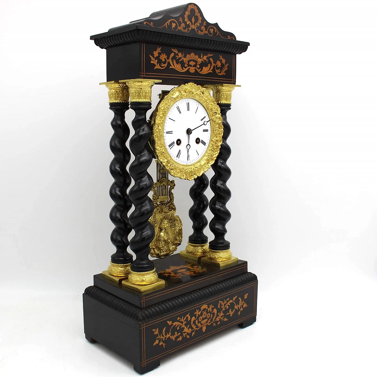 Inlaid Napoleon III style pendulum clock, 19th century 1473894