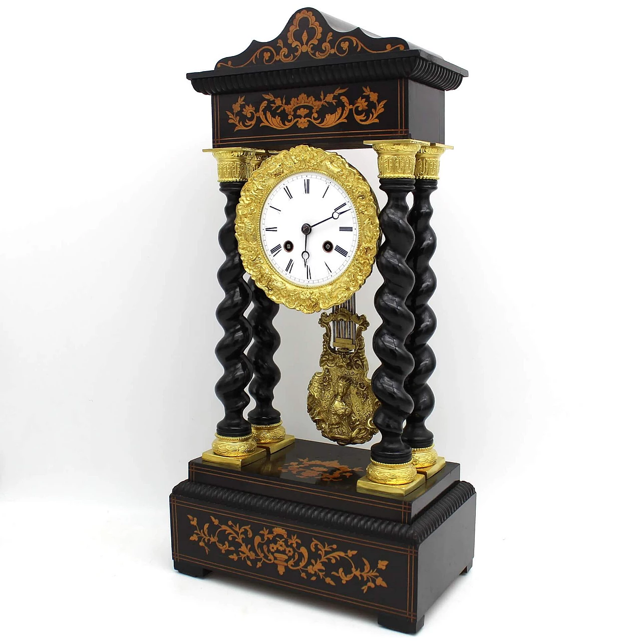 Inlaid Napoleon III style pendulum clock, 19th century 1473895