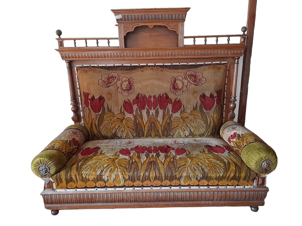 Divano ottomana con tessuto a fiori, '900 1474567