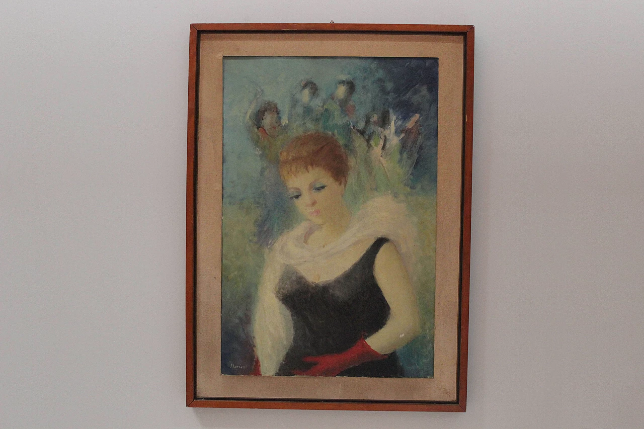 Oil on canvas Portrait of a Woman by Mirko Mariani, 1970s 1474652