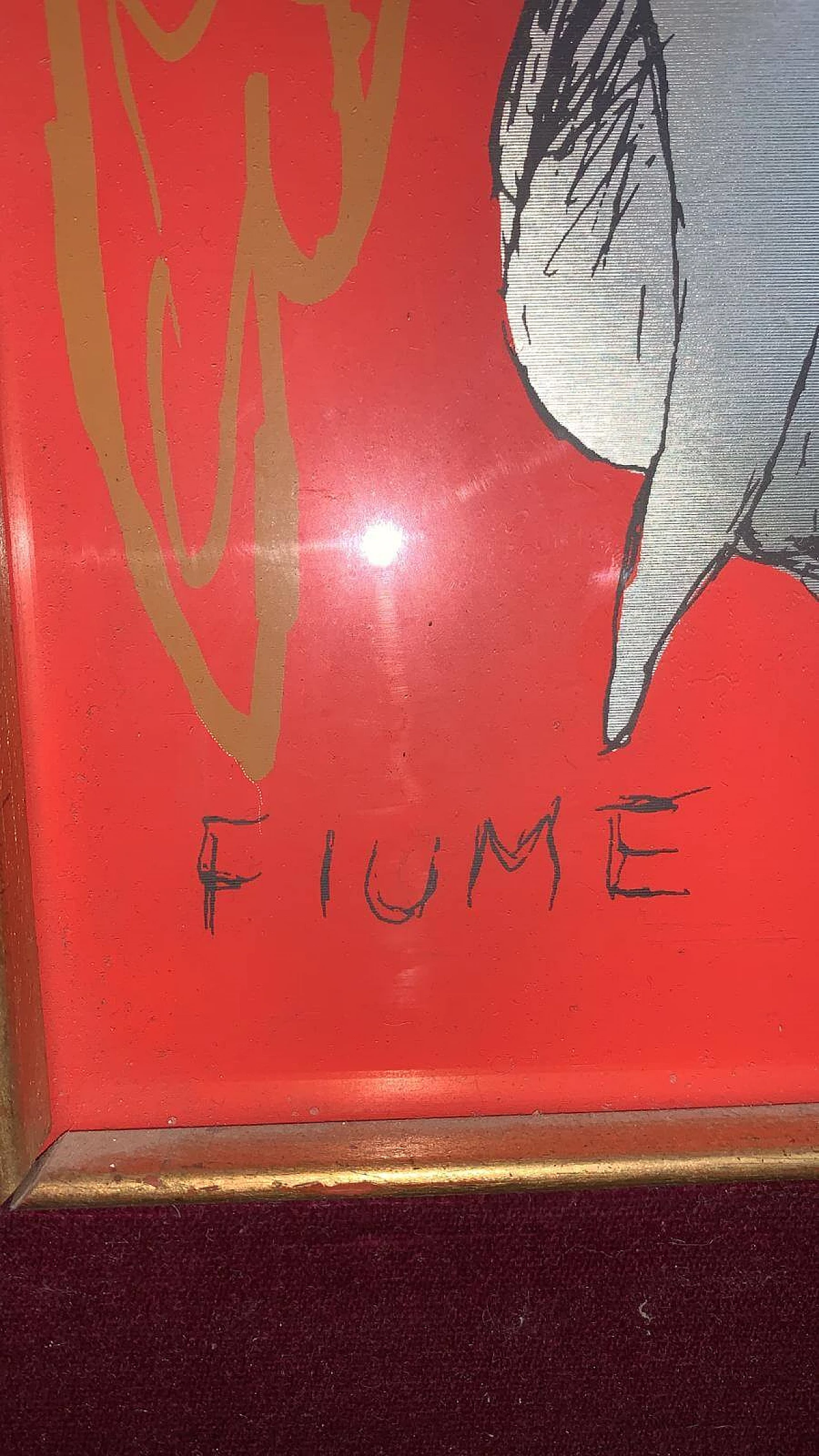 Litografia su foglio metallico Pace agli Uomini di Salvatore Fiume, anni '60 1474736