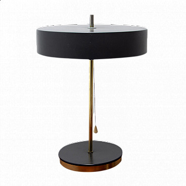 Lampada da tavolo in plastica nera e metallo, anni '60