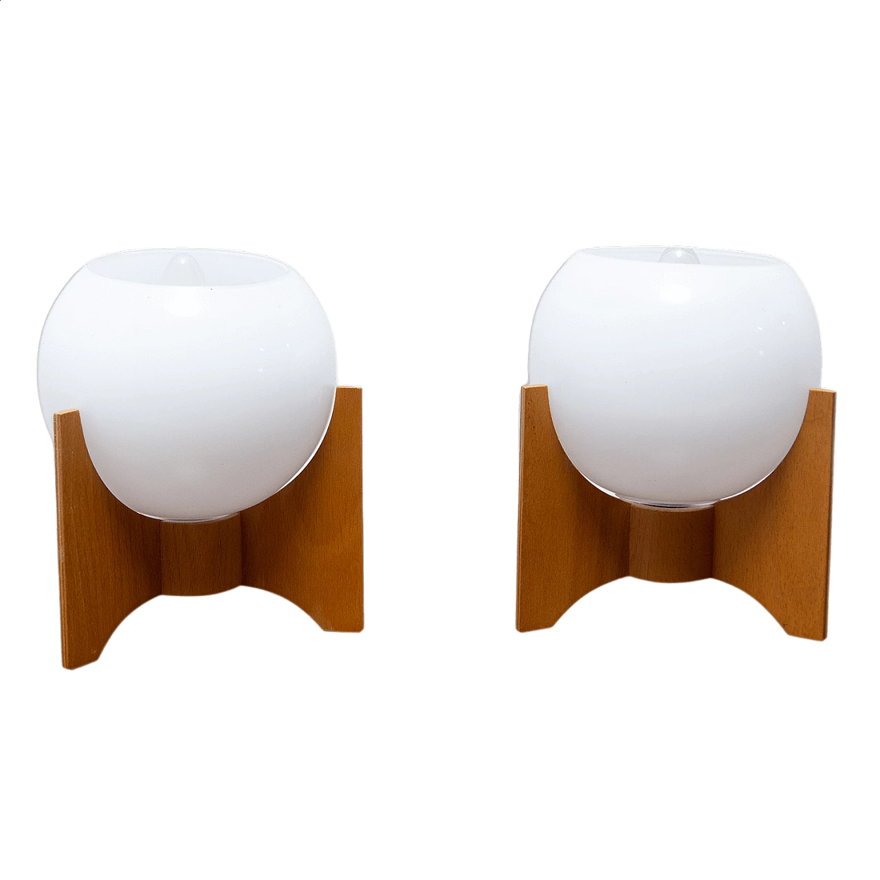 Pair of table lamps by Drevo Humpolec, 1970s 1474897