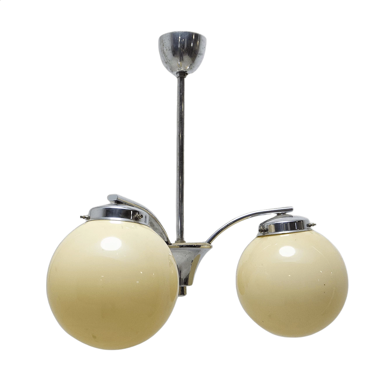 Art Deco style 3-armed metal chandelier, 1930s 1474903
