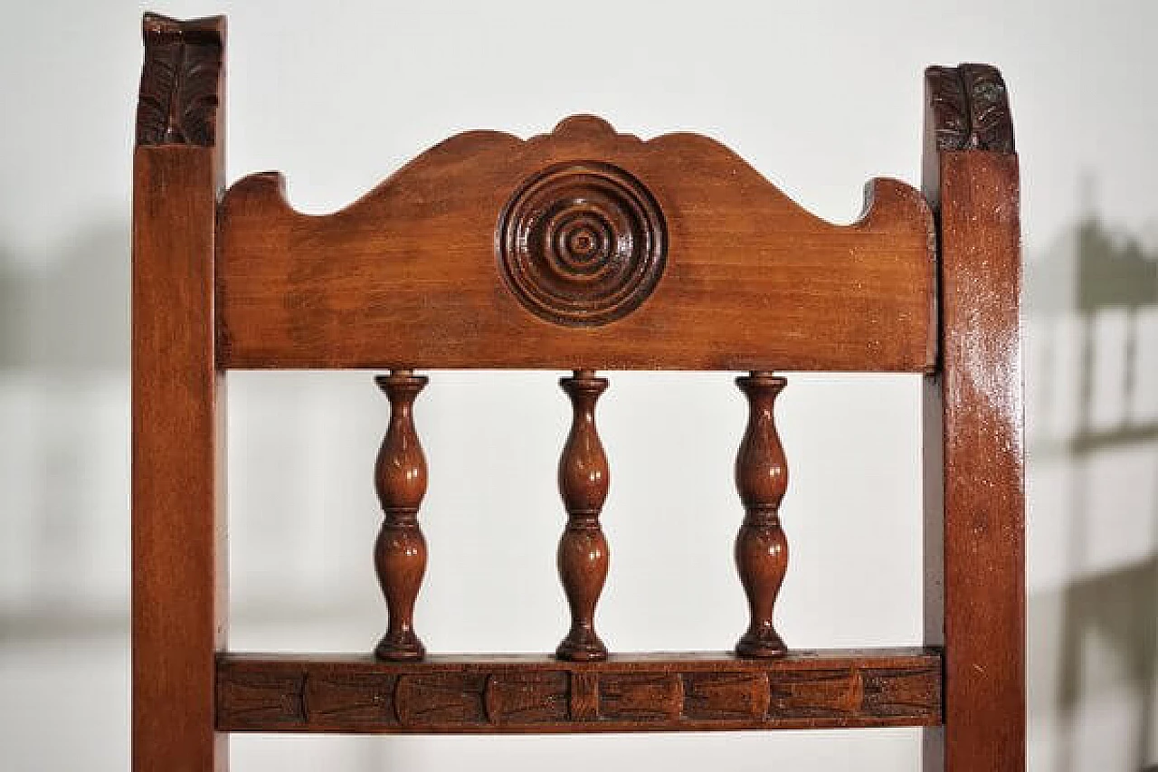 Coppia di sedie in legno con seduta in paglia, anni '20 1475724