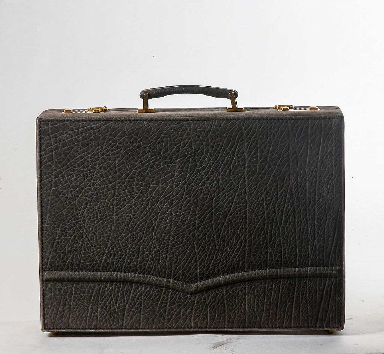 Briefcase in leather and brass, 2000 1475743