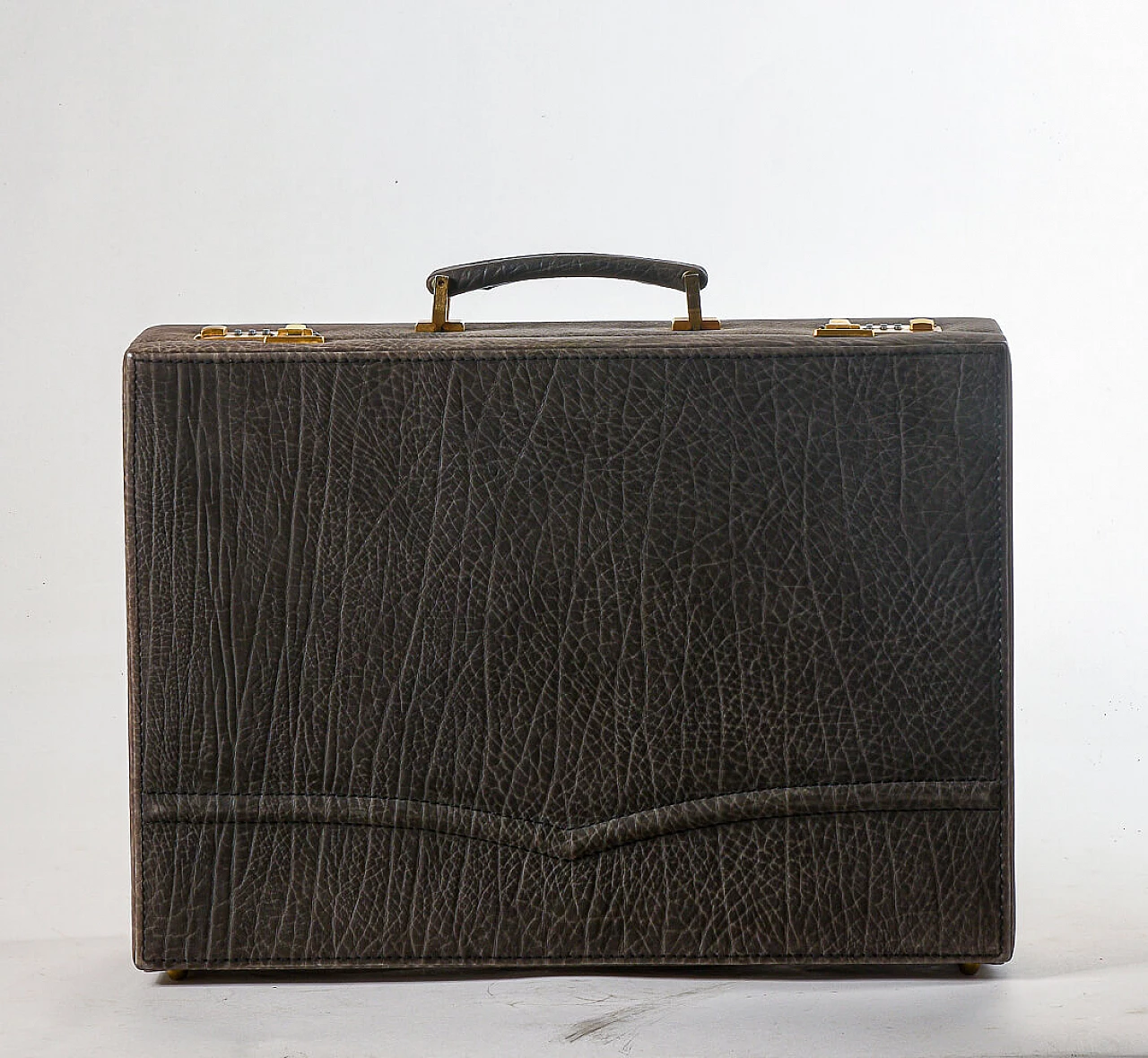 Briefcase in leather and brass, 2000 1475745