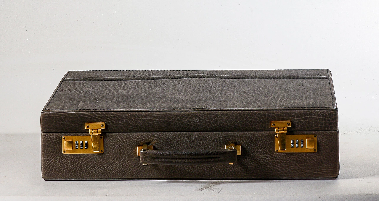 Briefcase in leather and brass, 2000 1475748
