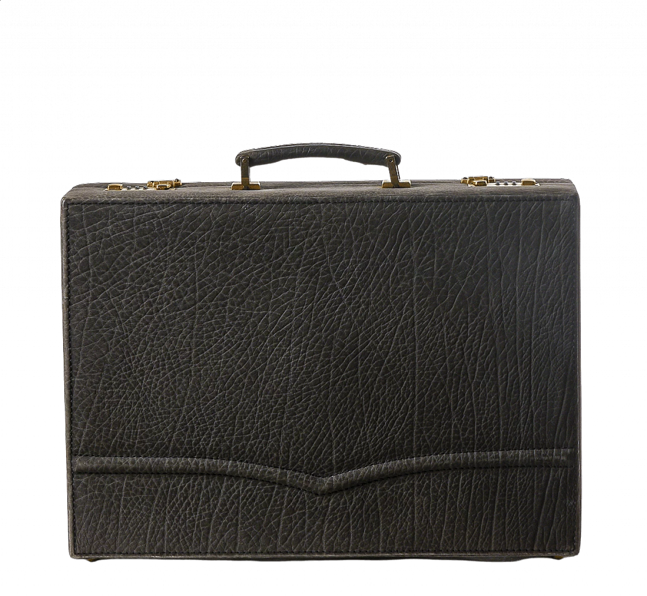 Briefcase in leather and brass, 2000 1475751