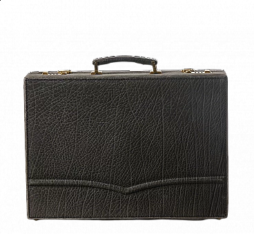 Briefcase in leather and brass, 2000
