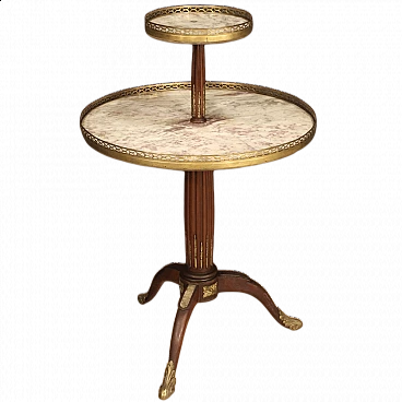 Guéridon in mahogany with golden and chisel decorations, '900