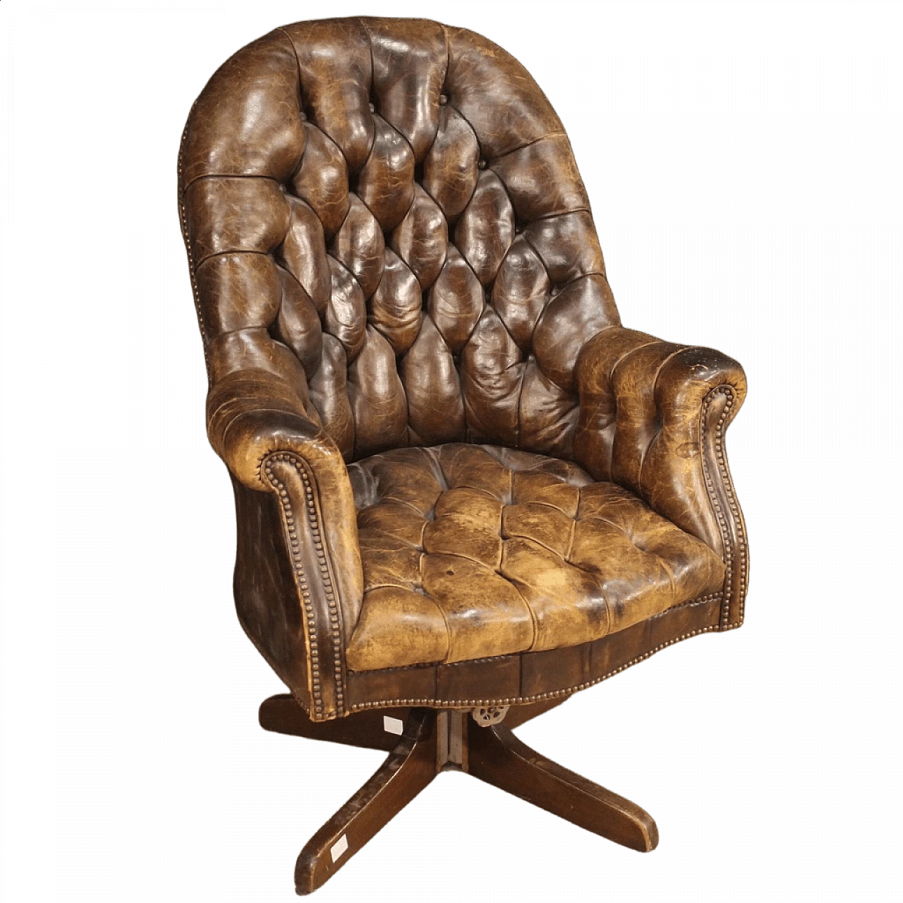 Leather armchair with capitonné manufacture, 1930s 1475886