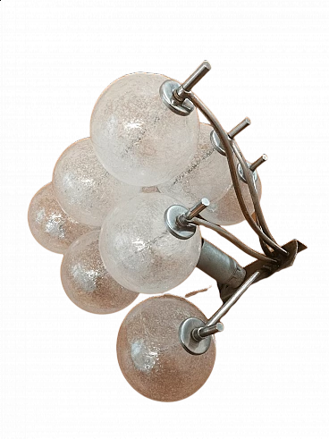 Lampada in vetro di Murano pulegoso a 9 luci di Mazzega, anni '60