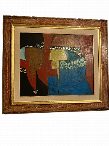 Olio su tela di Figure di Lucio Spezia, anni '80