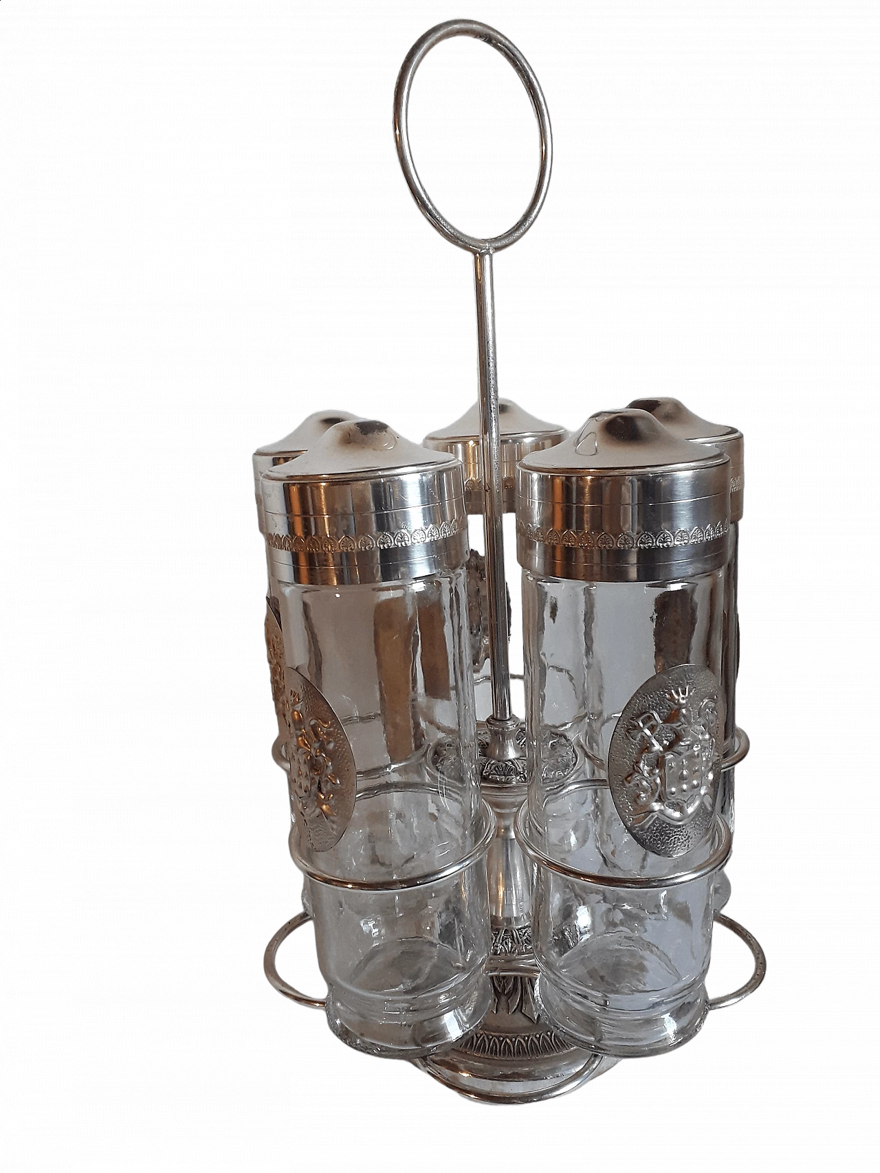Toschi glass and silver containers for fruit in alcohol, 1960s 1475971