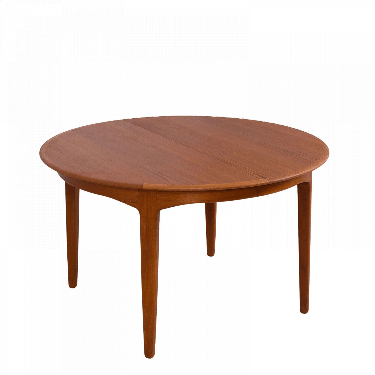 Round extendable table model 62 in teak by Henning Kjaernulf For Sorø Stolefabrik, 60s 1476122