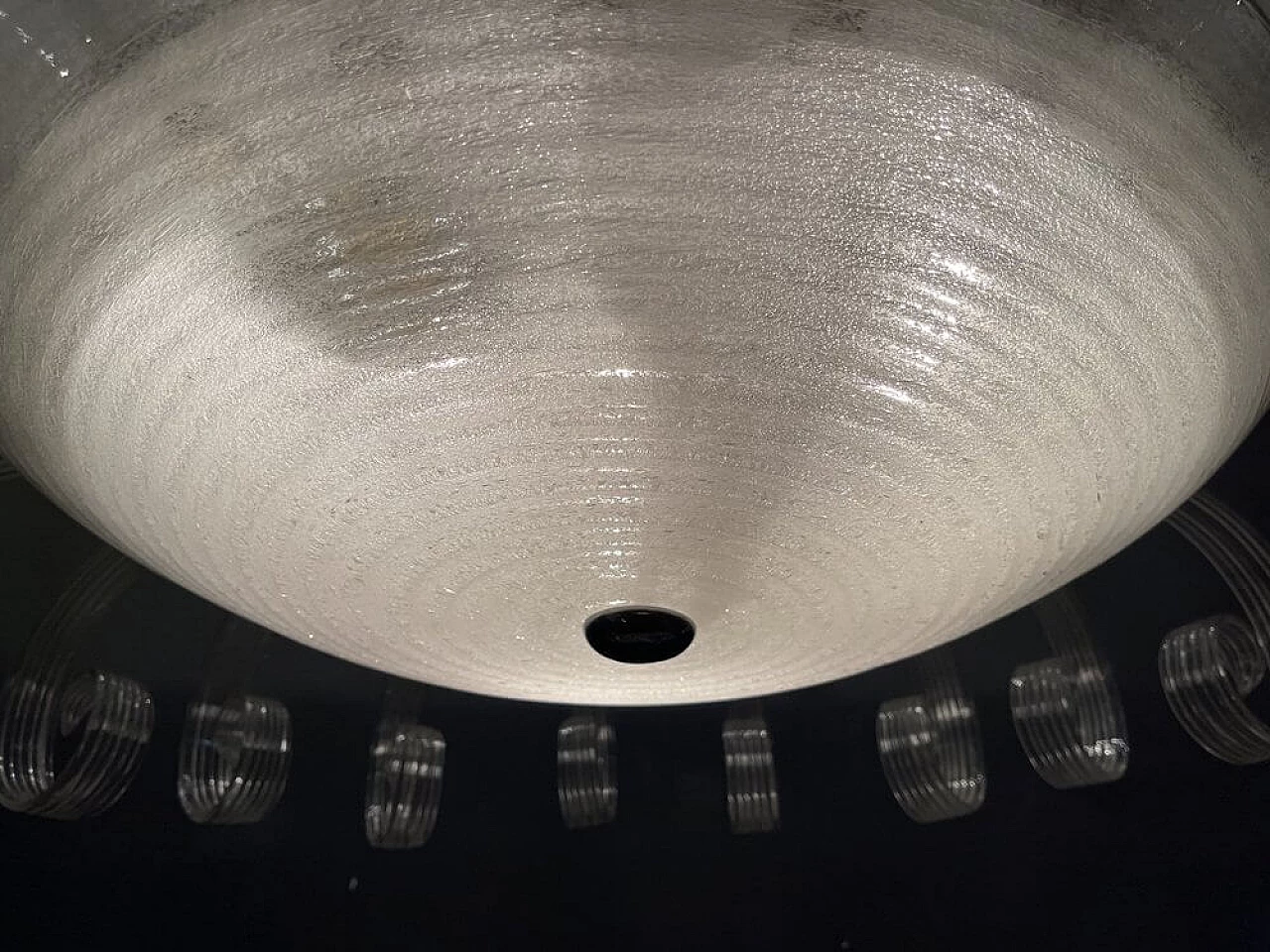 Lampadario in stile Art Deco in vetro di Murano, anni '50 1476201