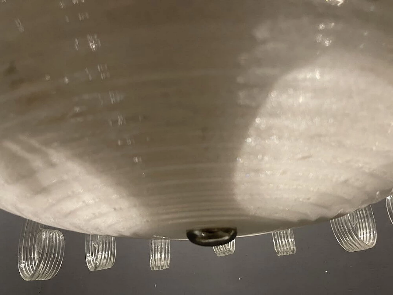 Lampadario in stile Art Deco in vetro di Murano, anni '50 1476202