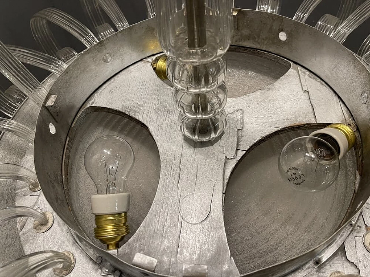 Lampadario in stile Art Deco in vetro di Murano, anni '50 1476204