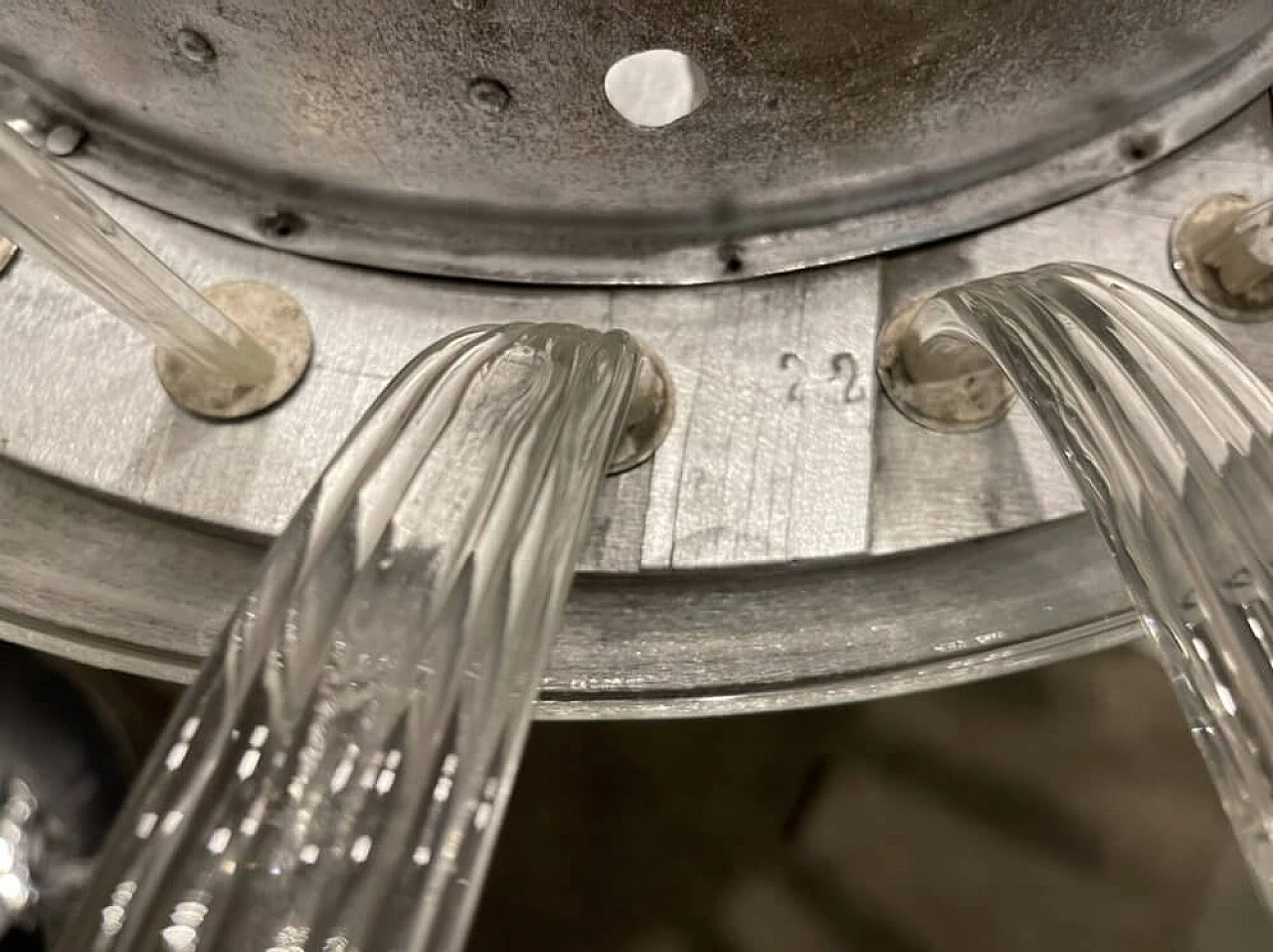 Lampadario in stile Art Deco in vetro di Murano, anni '50 1476209