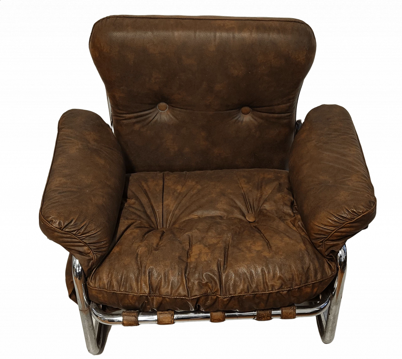 Federico Munari leather armchair, 1970s 1476233