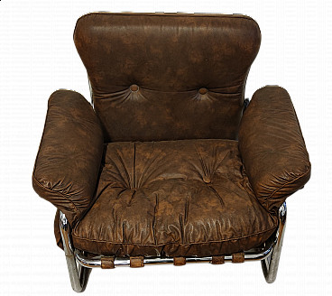 Federico Munari leather armchair, 1970s