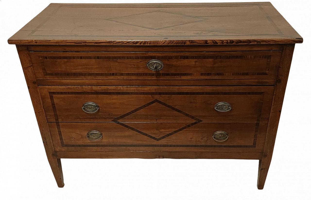 Napoleon III chest of drawers in cherry wood with 3 drawers, 19th century 1476234