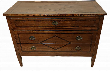 Napoleon III chest of drawers in cherry wood with 3 drawers, 19th century