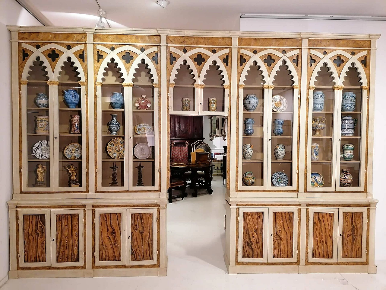 Neo-Gothic decorated wooden apothecary cabinet, 19th century 1477305