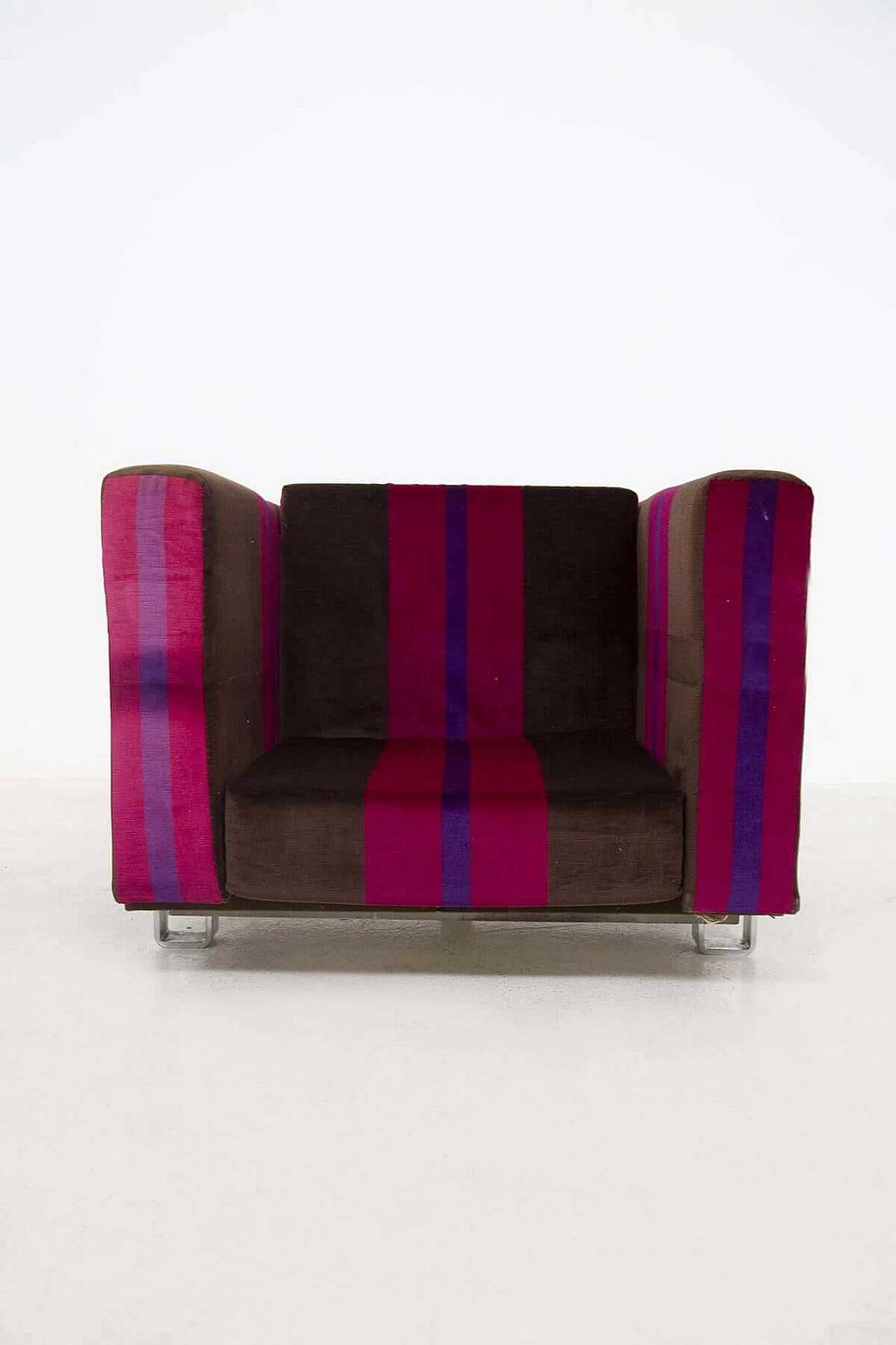 Pair of fuchsia armchairs by Caccia Dominioni for Azucena, 1950s 1477324