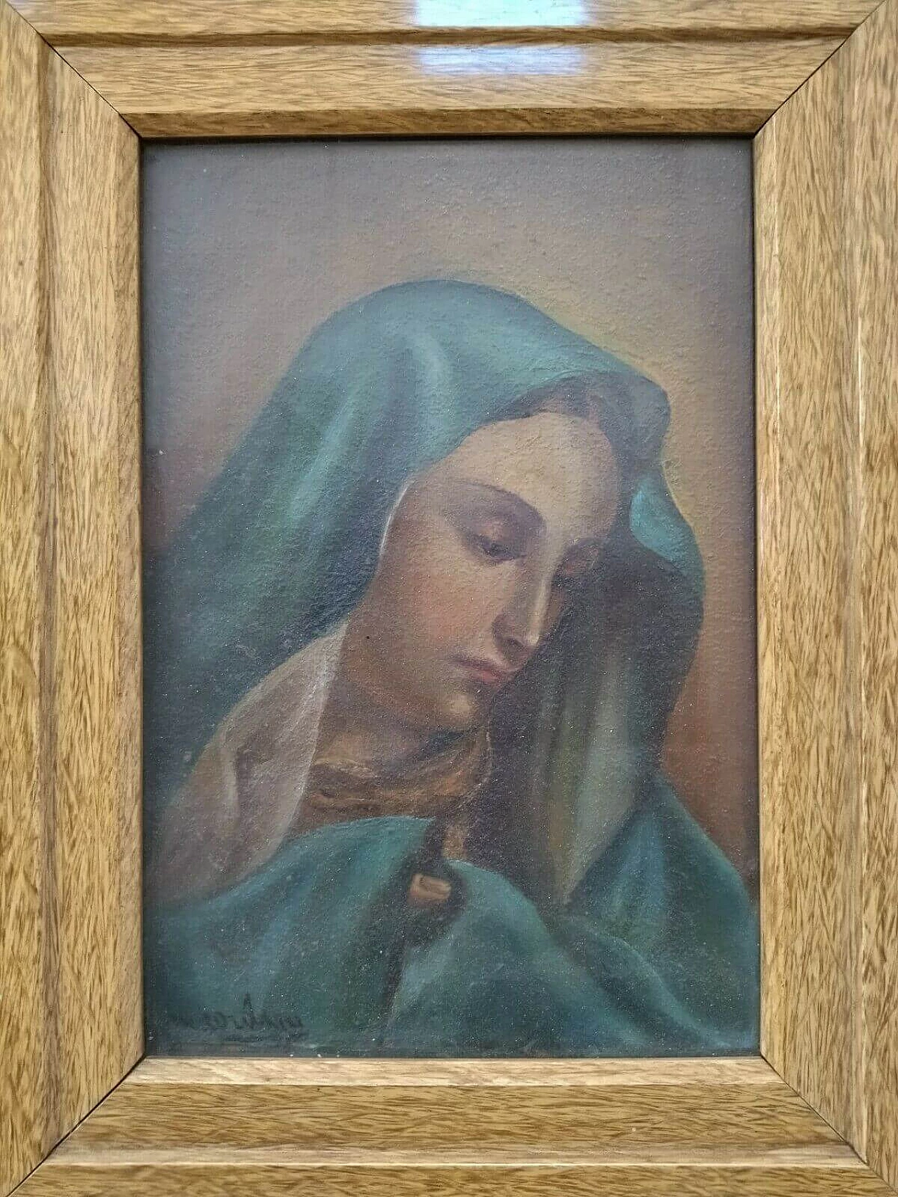 Dipinto olio su tavola di Madonna, anni '30 1477341