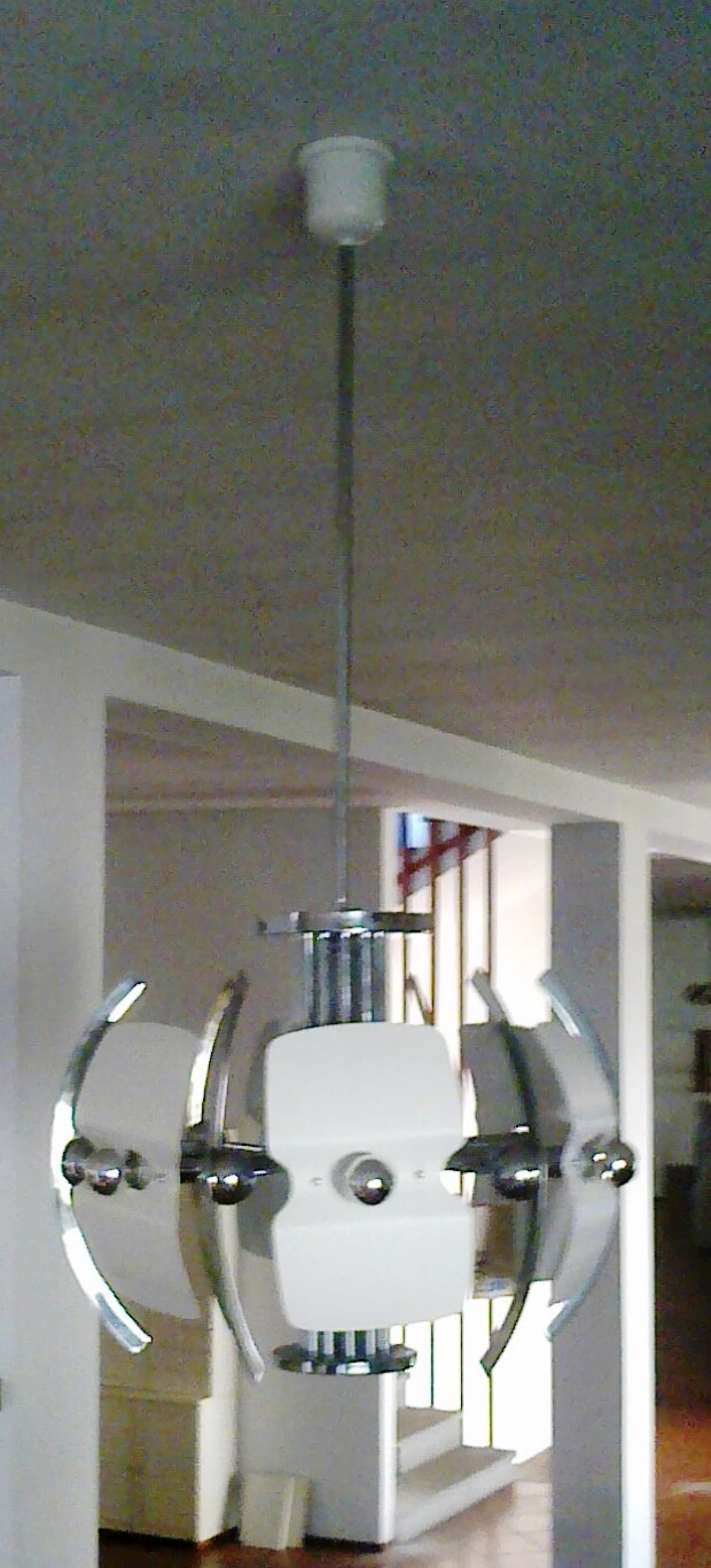 6-Light metal chandelier, 1970s 1477349