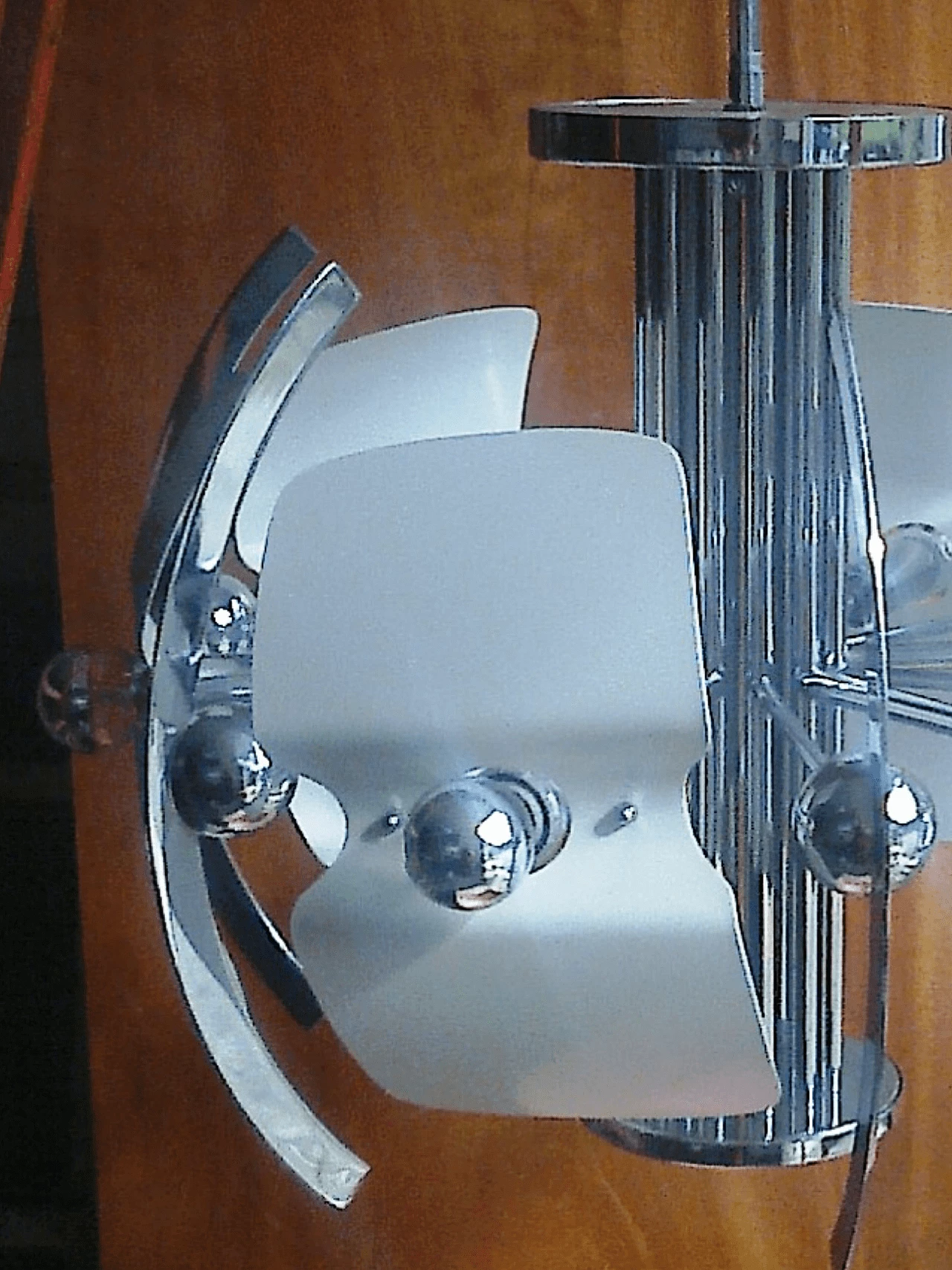 6-Light metal chandelier, 1970s 1477363