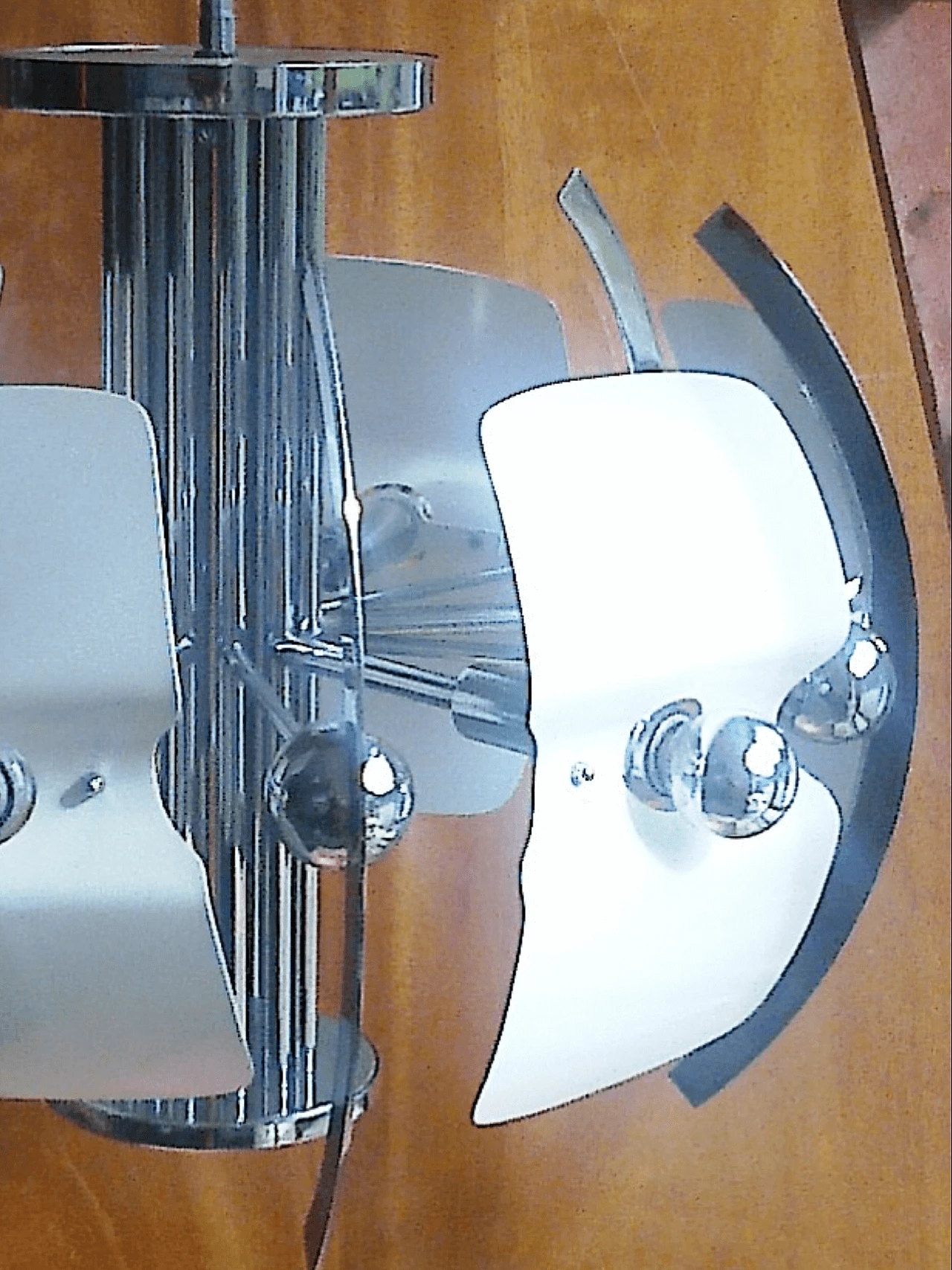 6-Light metal chandelier, 1970s 1477364