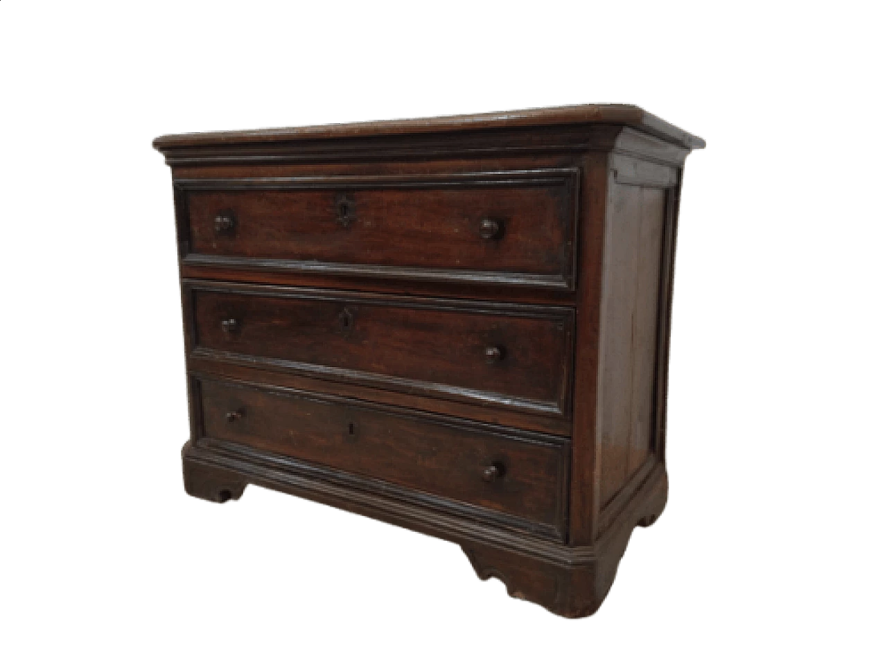 Lombard chest of drawers in solid walnut, fir and poplar, 18th century 1477365
