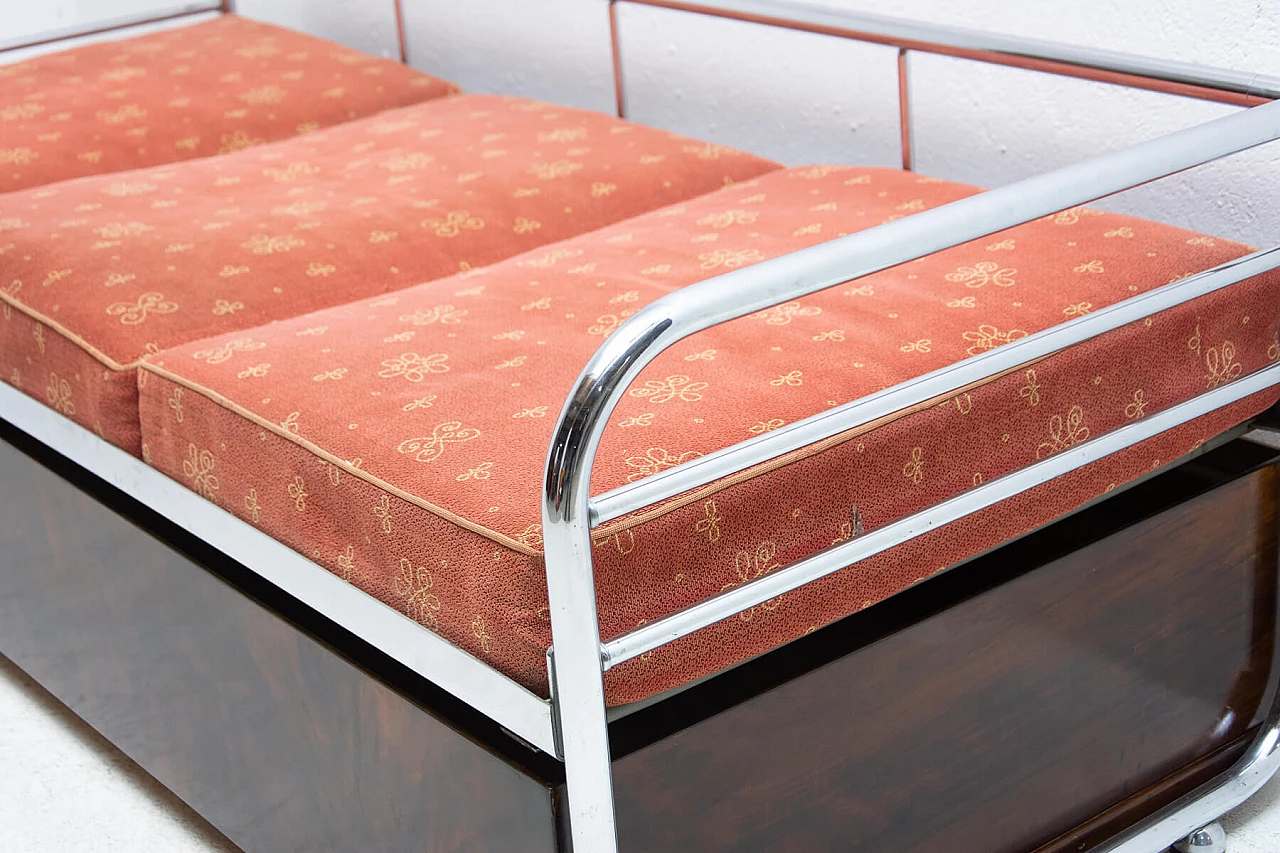 Functionalist chrome sofa bed by Kovona, 1950s 1477468