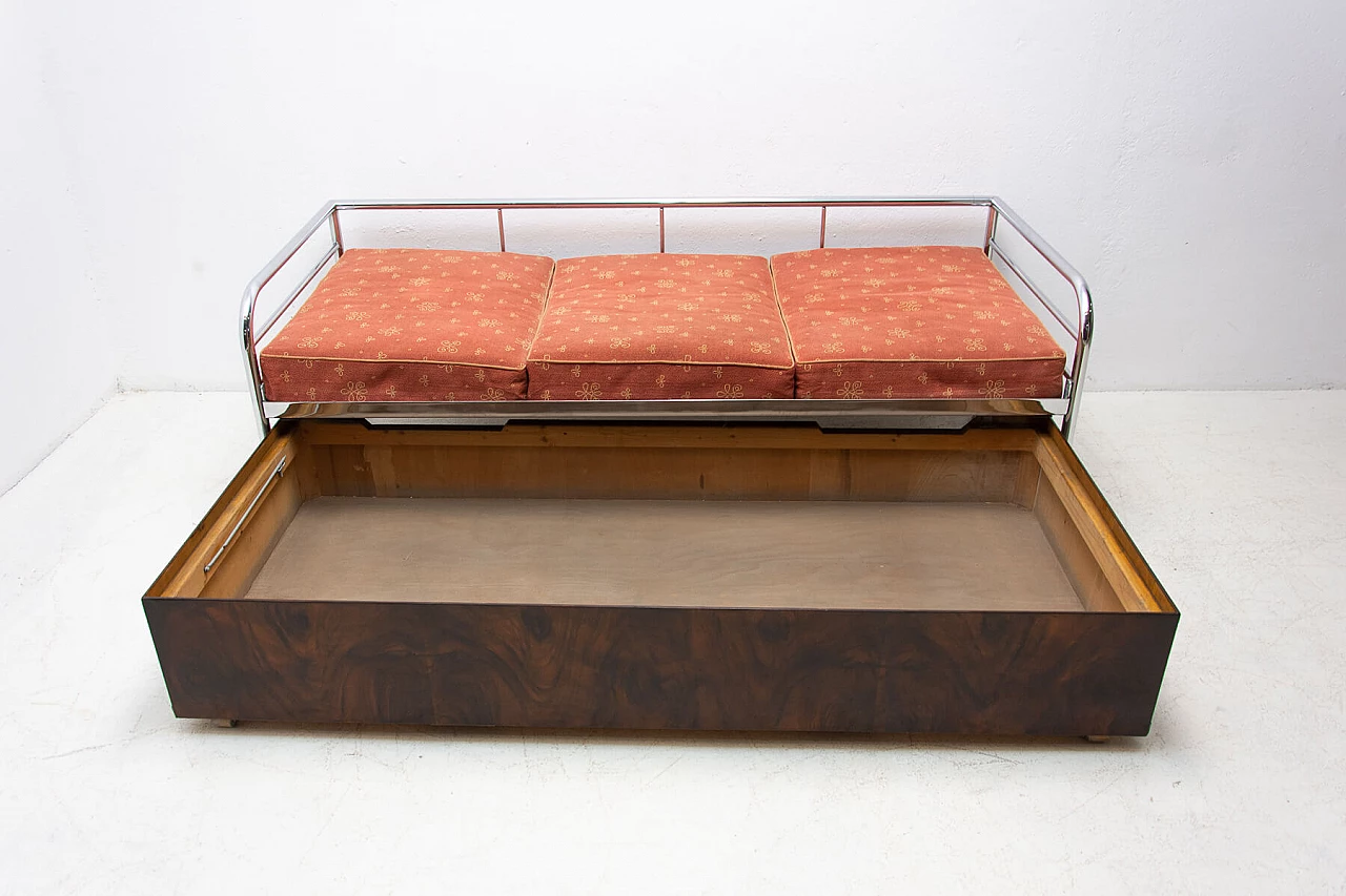 Functionalist chrome sofa bed by Kovona, 1950s 1477474